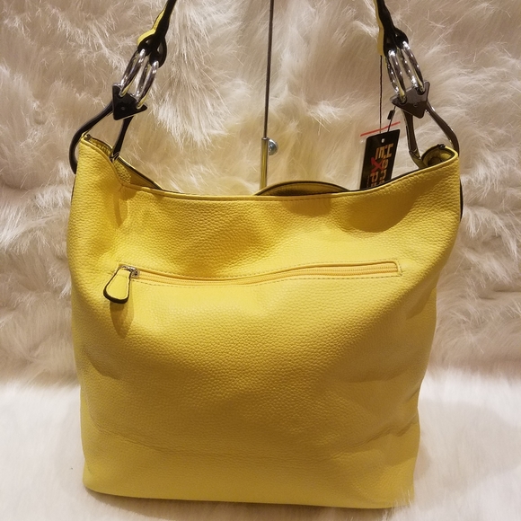 YELLOW RHINESTONE BLING DESIGN HOBO HANDBAG - Picture 4 of 8